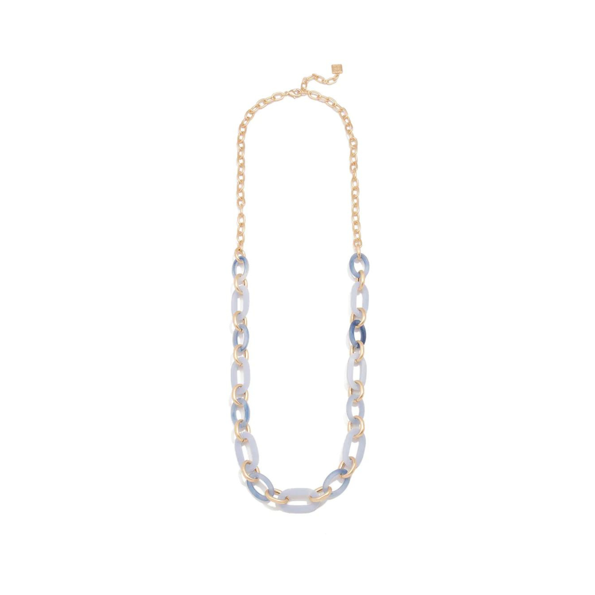 Two Tone Resin Link Long Necklace