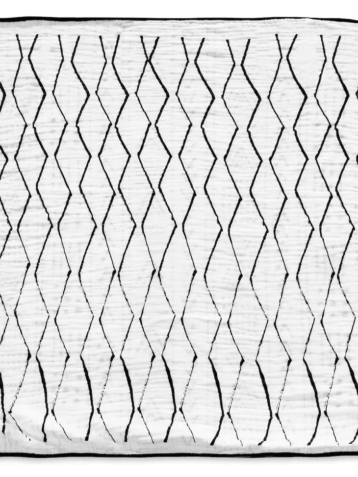 Organic reversible Mud Cloth Blanket