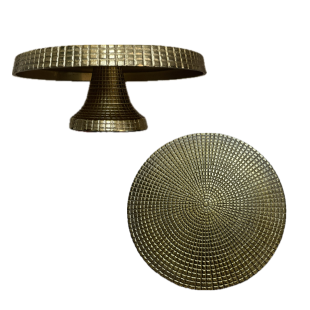 Gold Cake Dish on Base