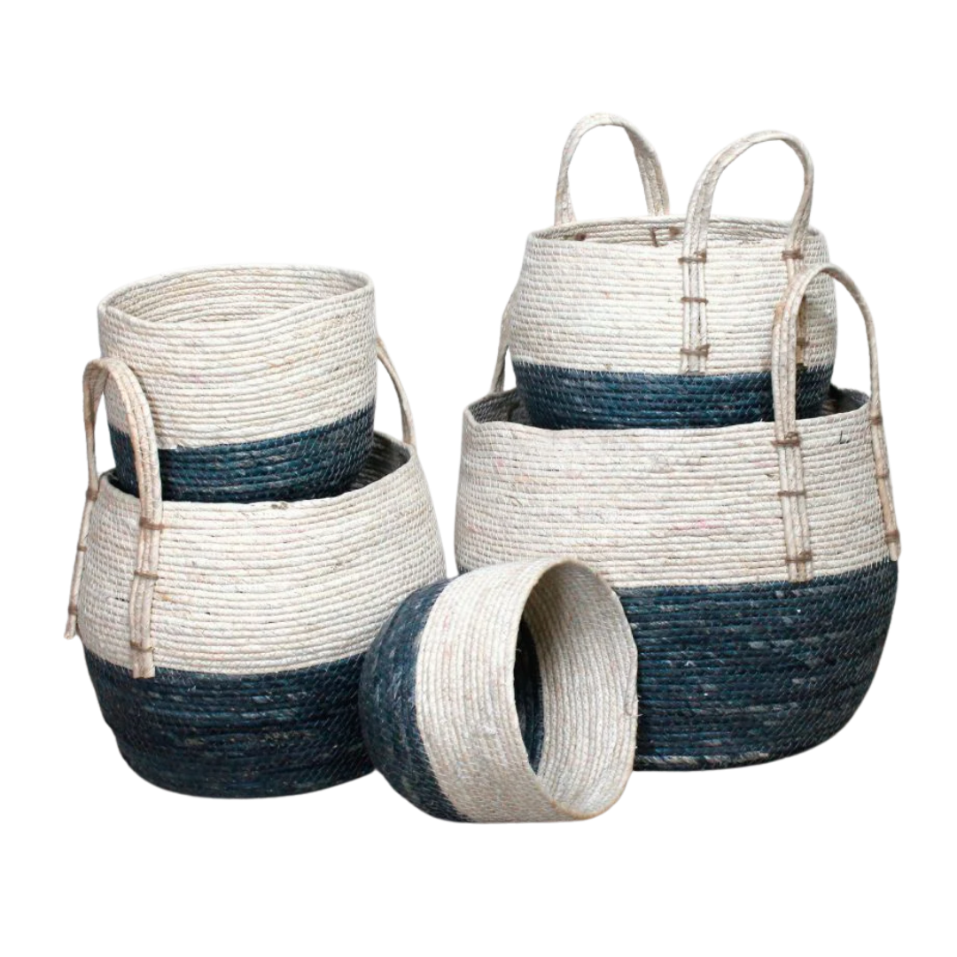 Navy Accent Coastal Basket