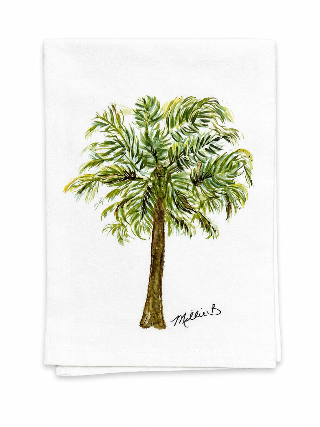 Low Country Linens Watercolor Palm Tree Flour Sack Napkins