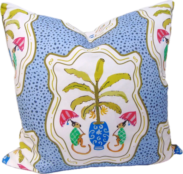 Monkey and Bananas Throw Pillow
