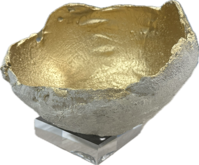 Medium Concrete Gold Bowl