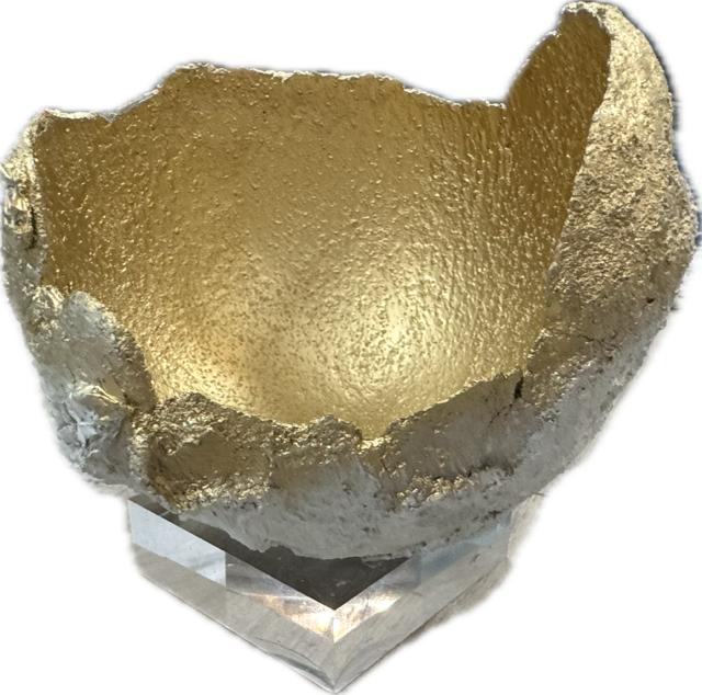 Small Concrete Gold Bowl