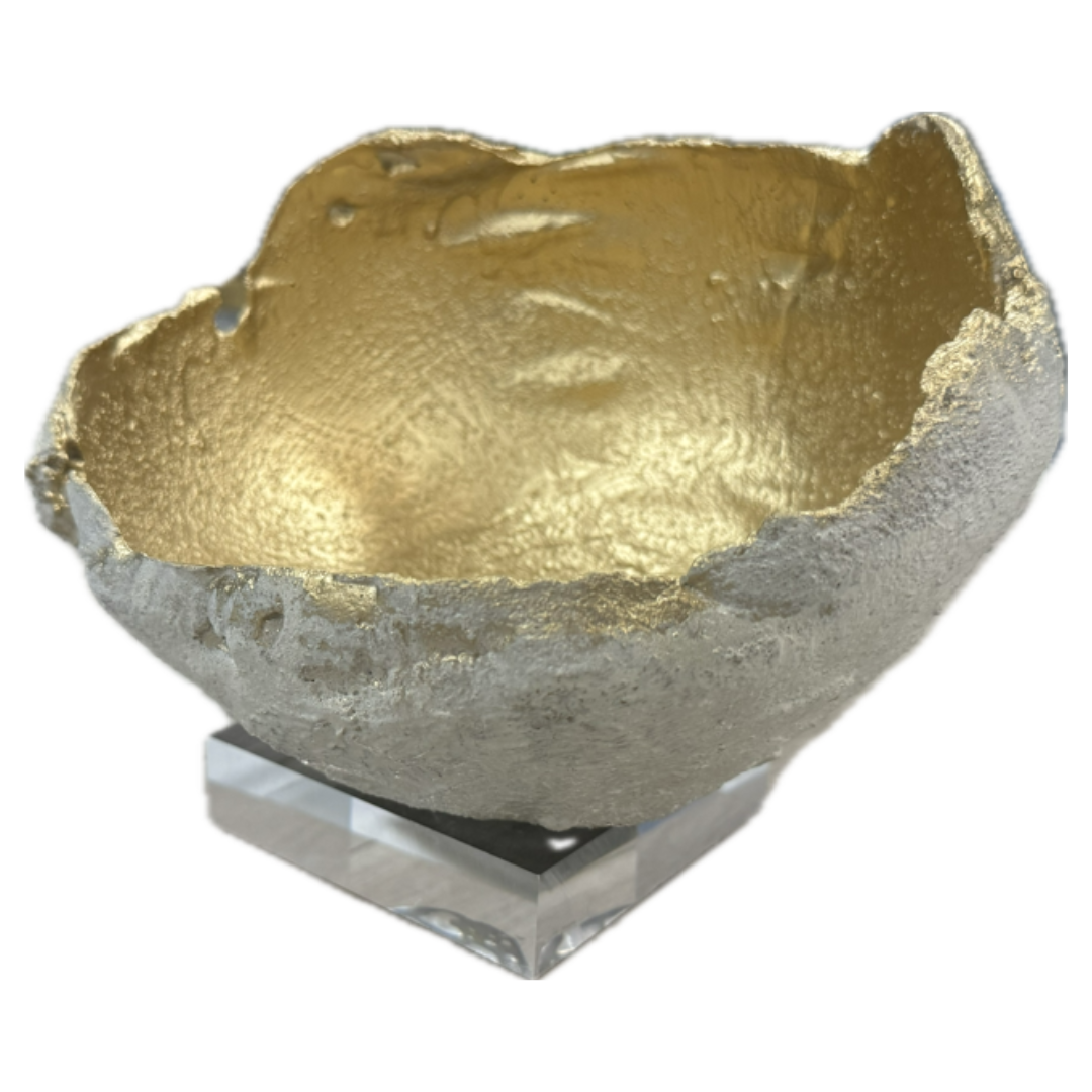 Medium Concrete Gold Bowl