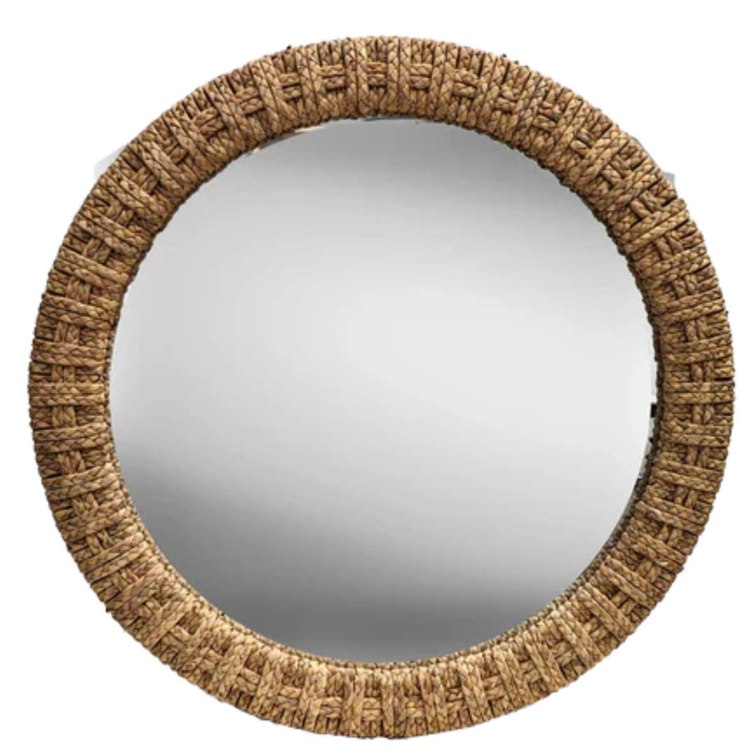 Round Woven Mirror