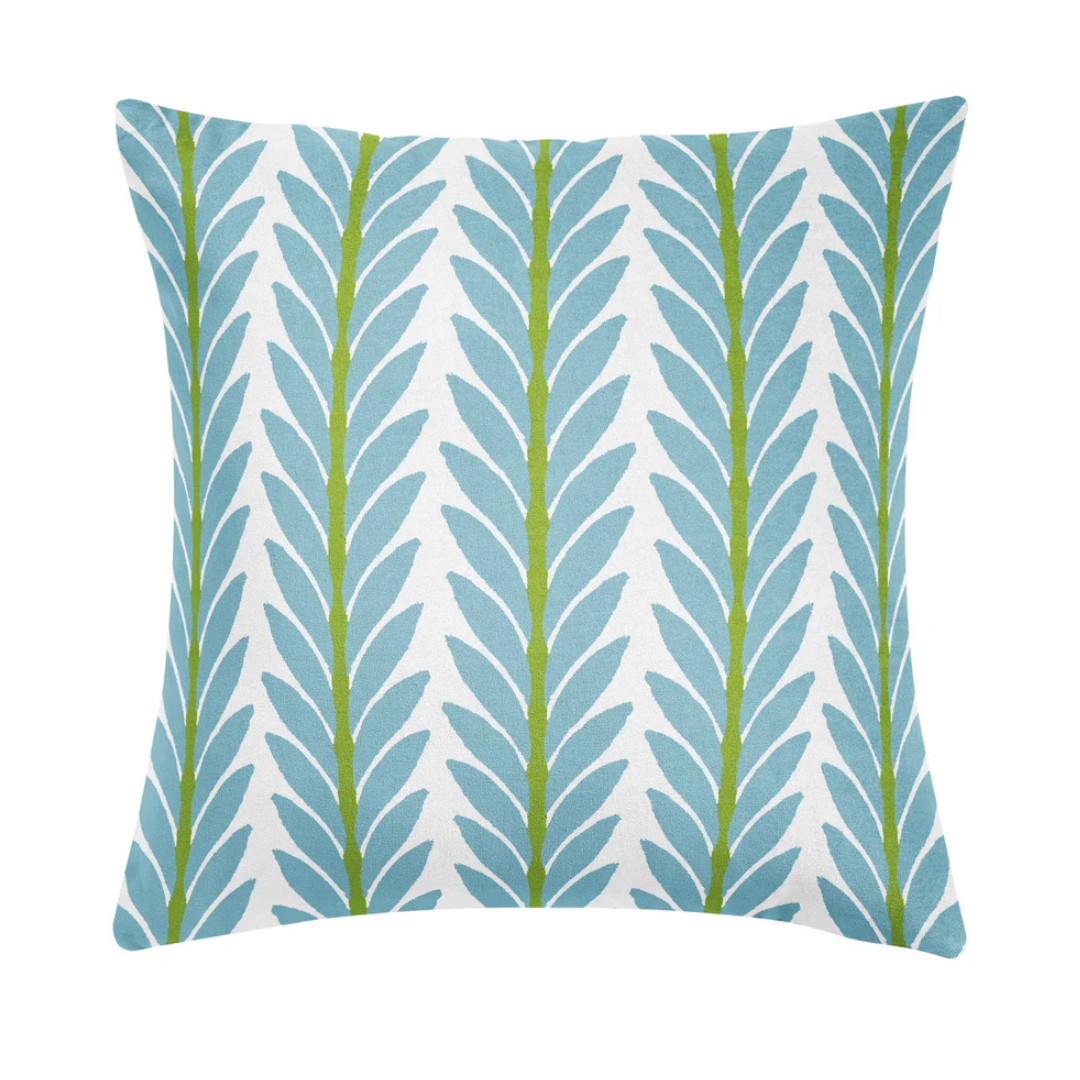 Frond French Blue Decorative Pillow