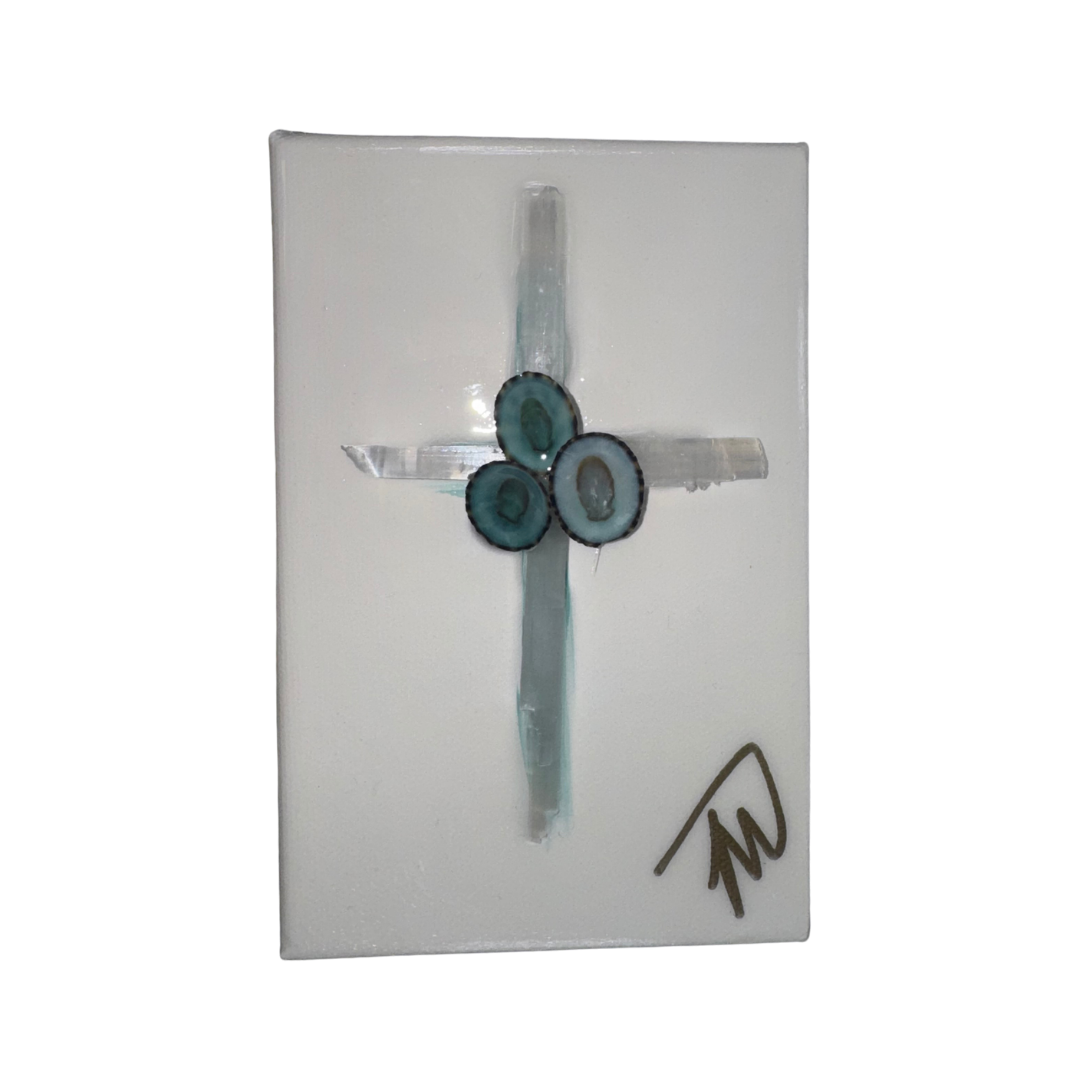 Selenite Shell Cross