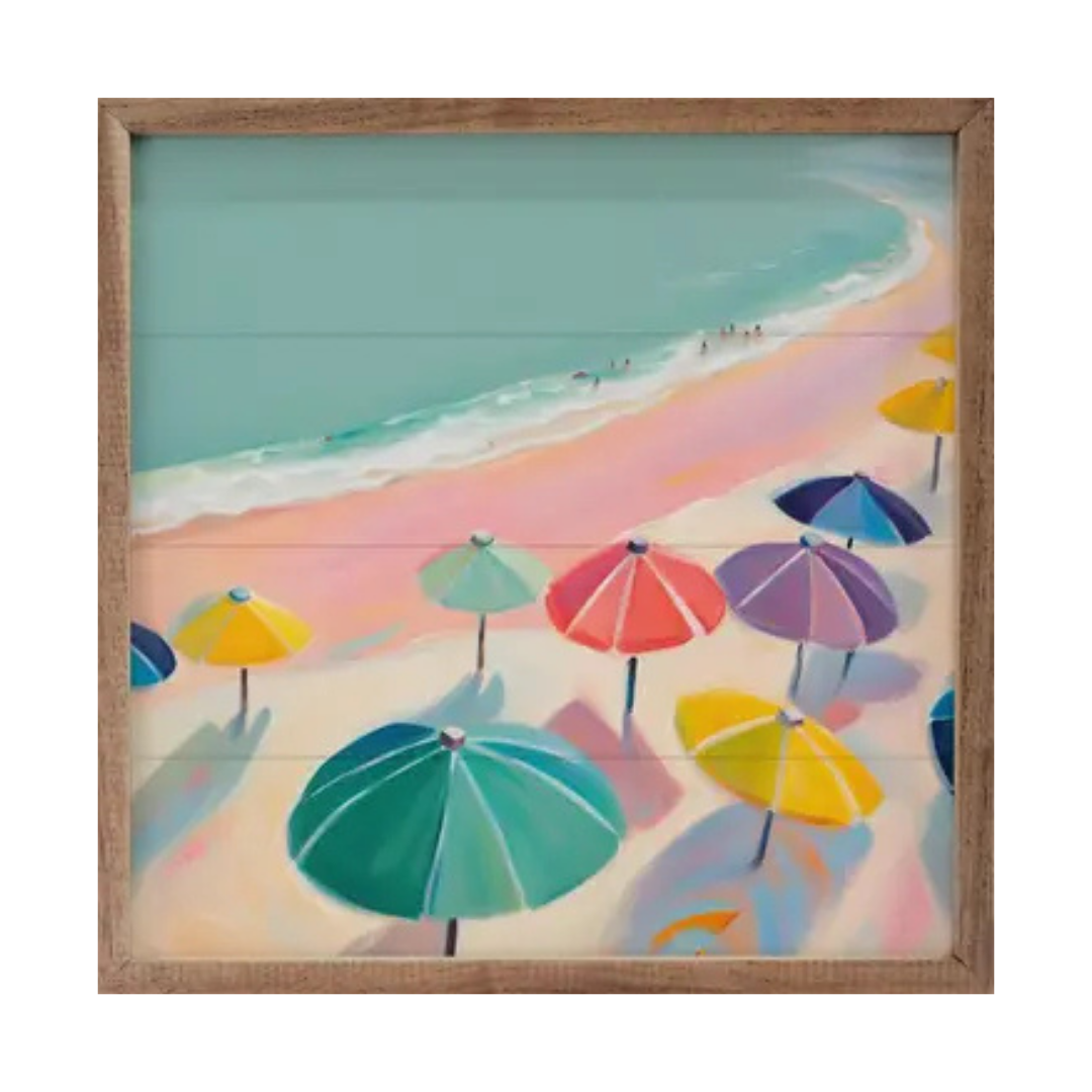 Pink Beach w/ Umbrellas