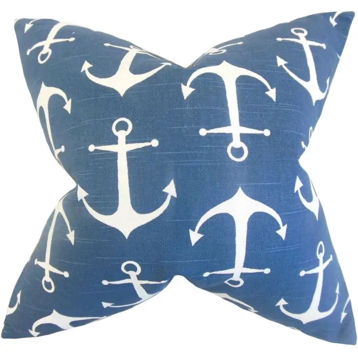 Navy Anchor Throw Pillow