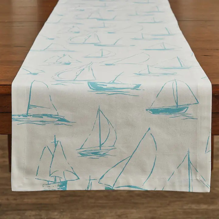 Sailboats Table Runner 54"