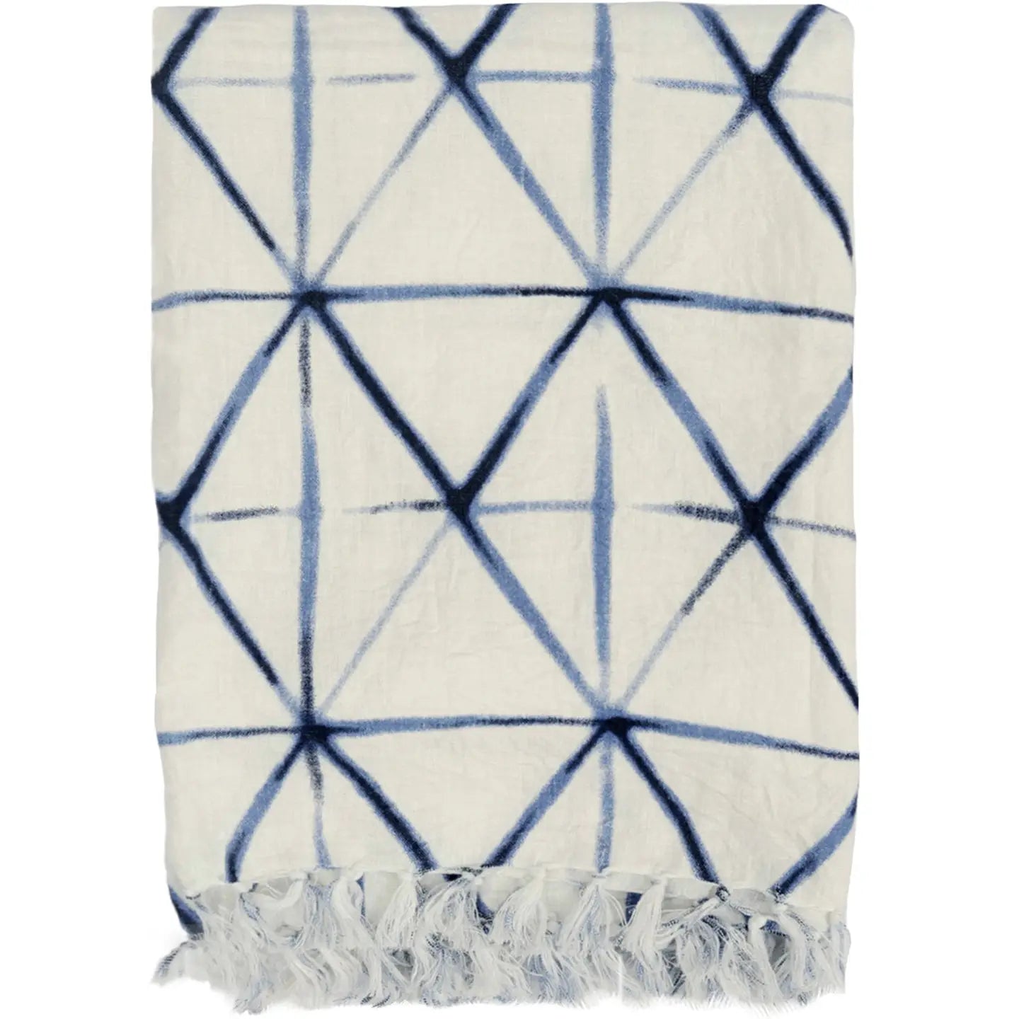 Shibori Linen Woven Throw Blanket