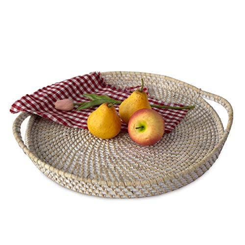 Round Wicker Serving Tray