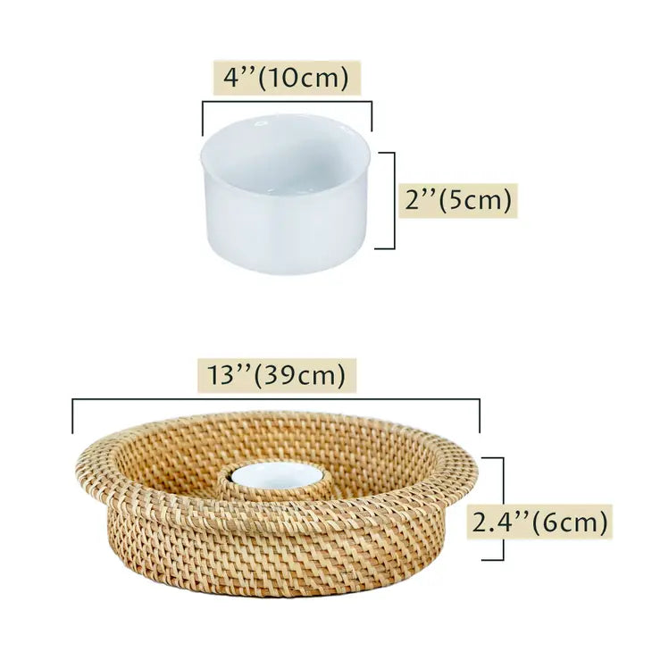 Rattan Appetizer Tray