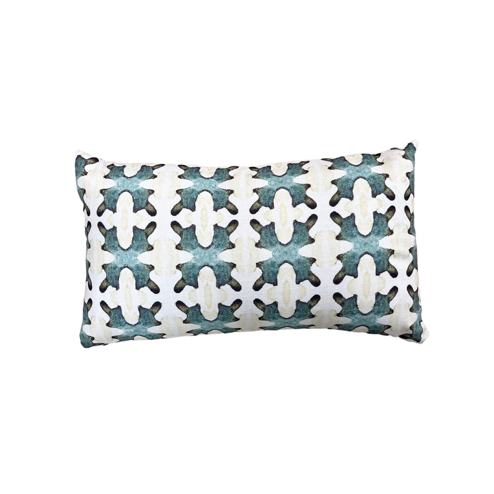 Dahlia Teal Lumbar Pillow