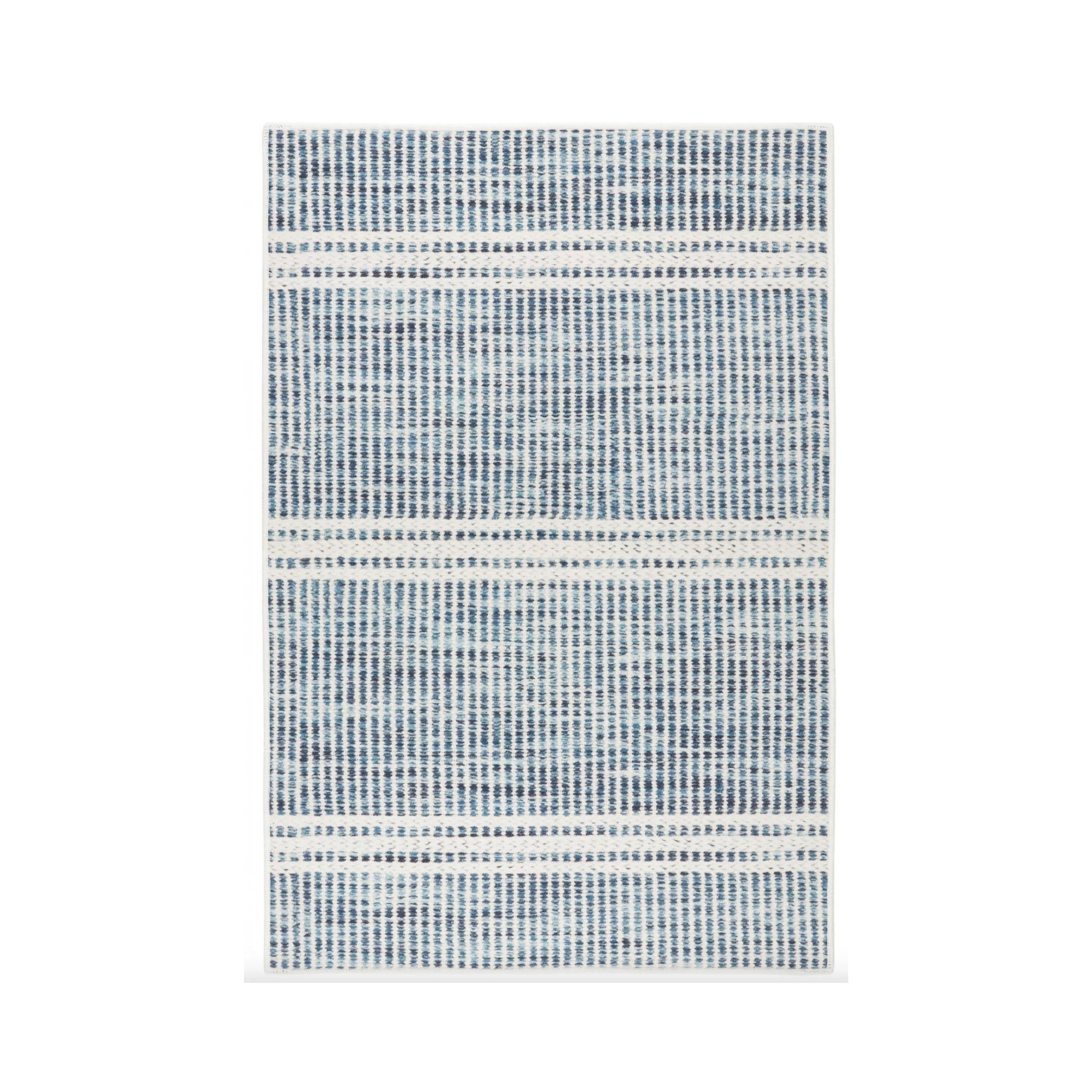 Malta Blue Machine Washable Rug