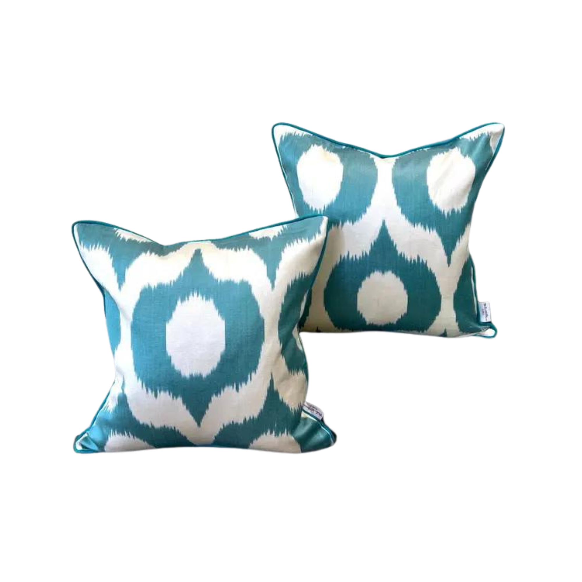 Silk Ikat Turquoise Throw Pillow