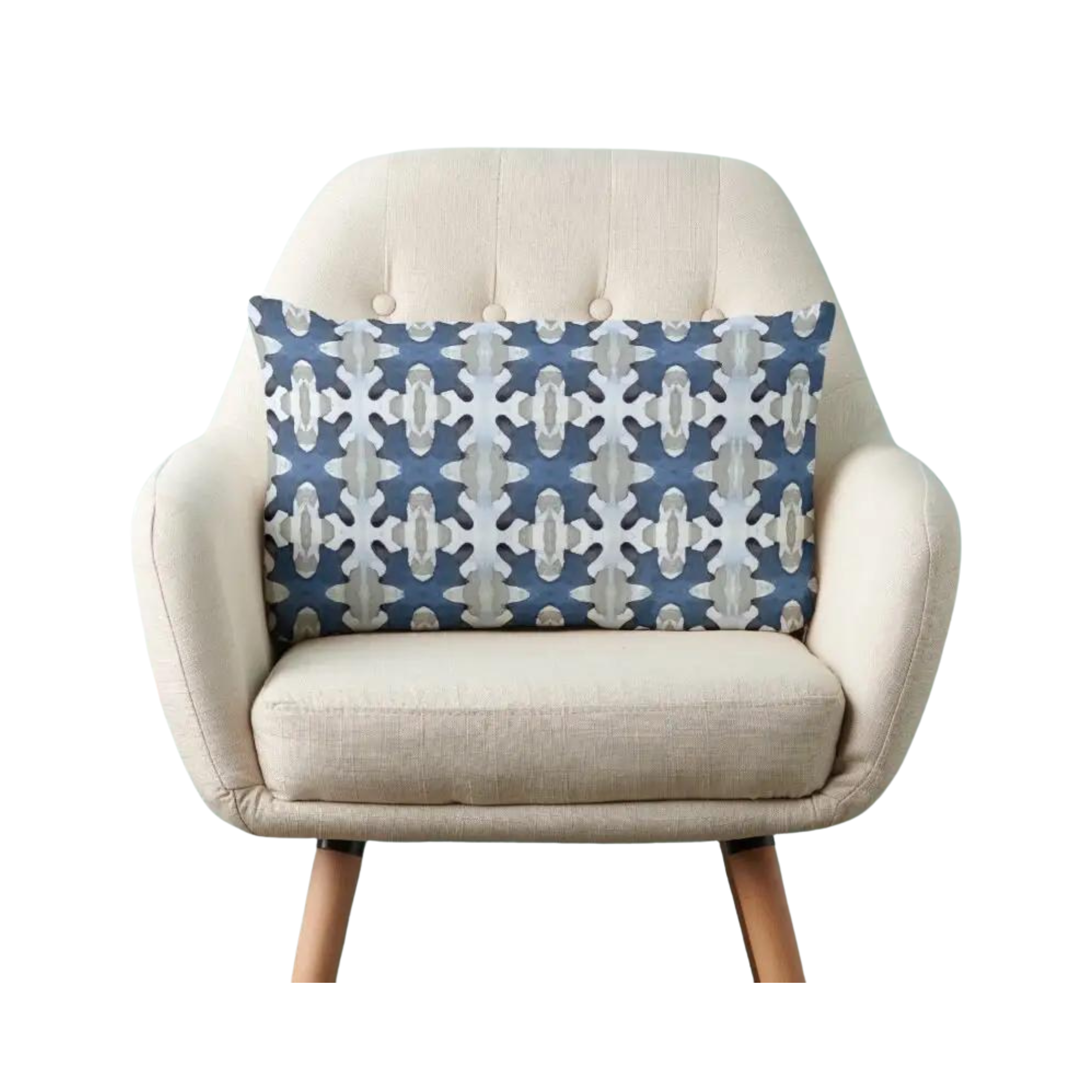 Dahlia Blue Lumbar Pillow