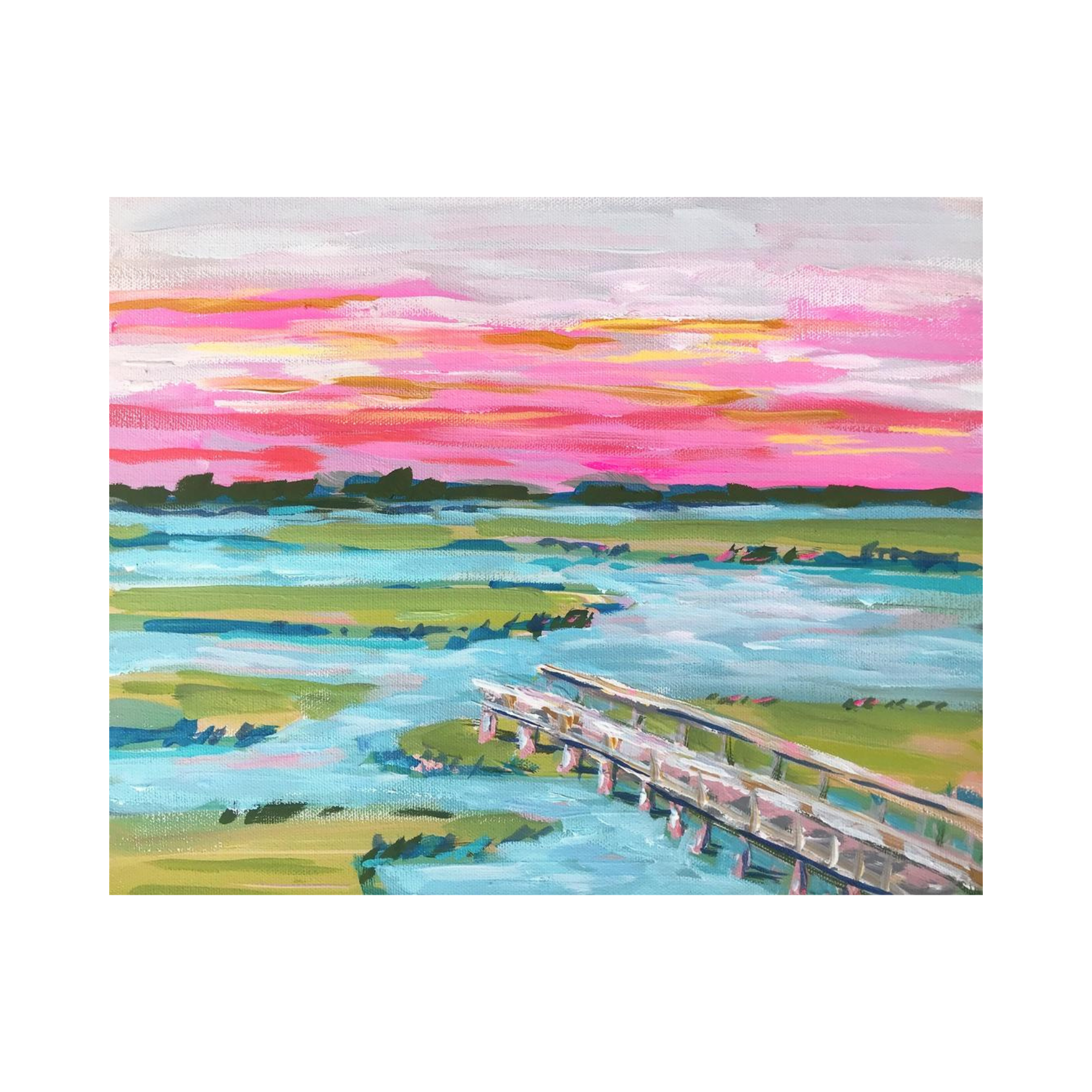 Marsh Before Nightfall Stretched Canvas