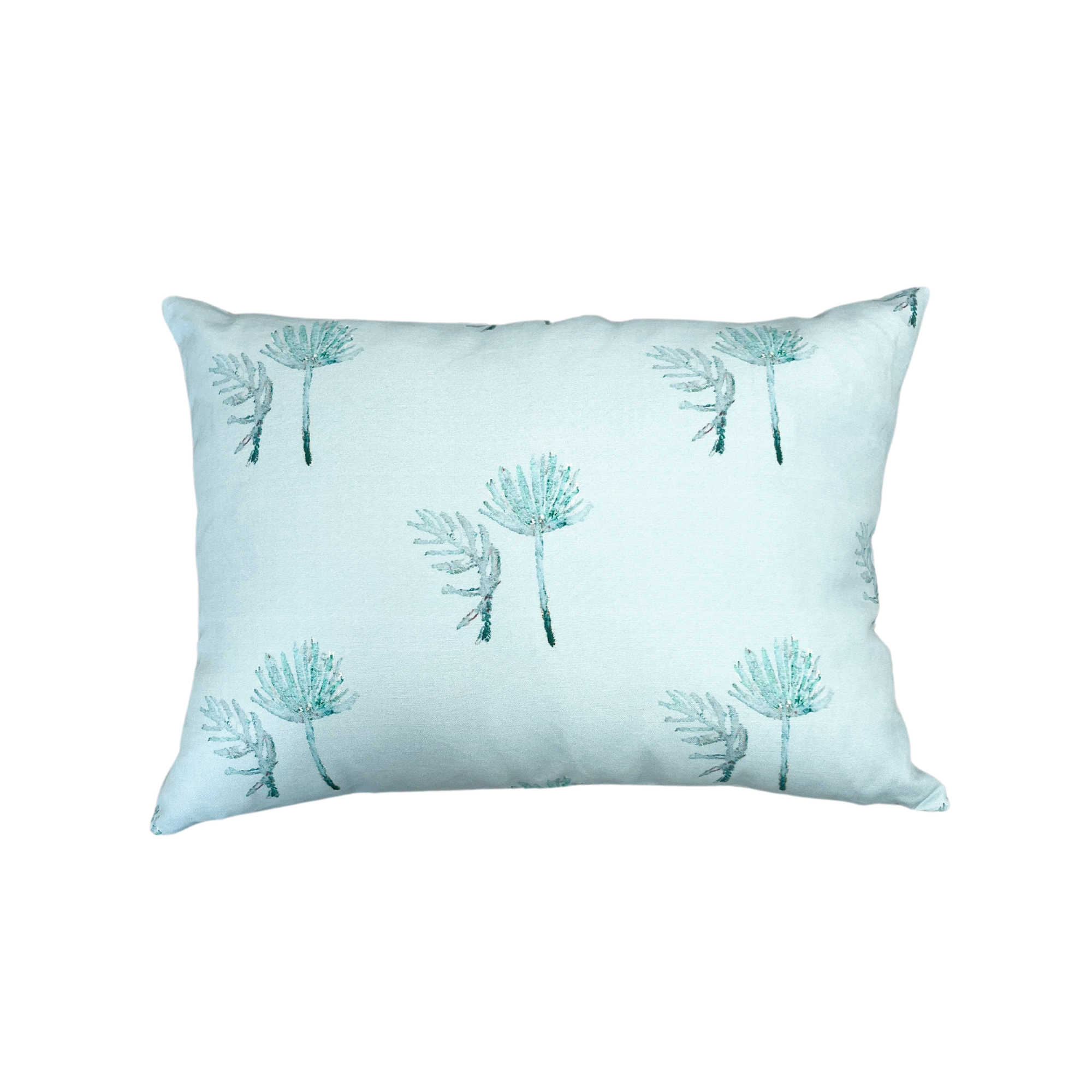 Palmetto Aqua Throw Pillow