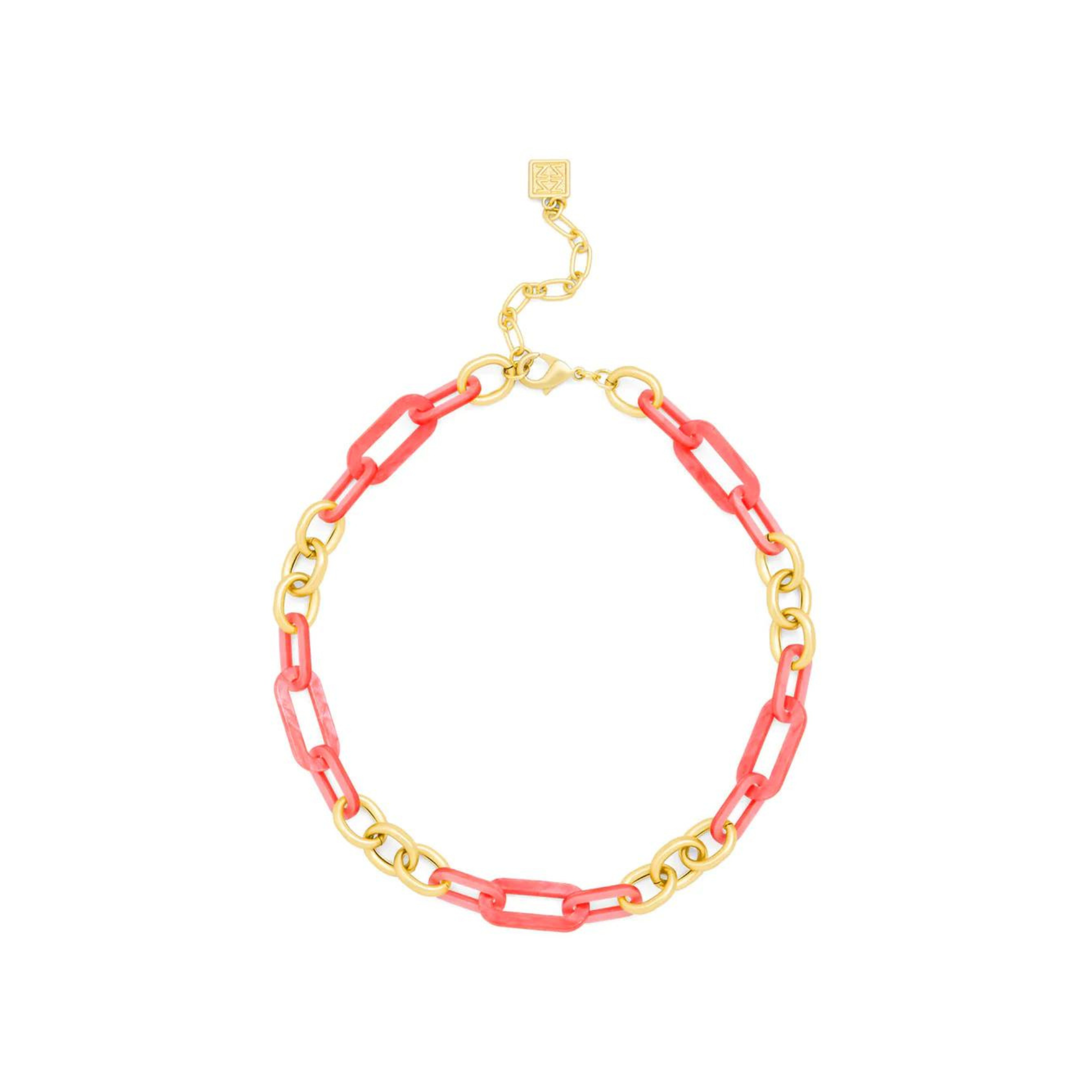 Resin and Gold Collar Link Necklace