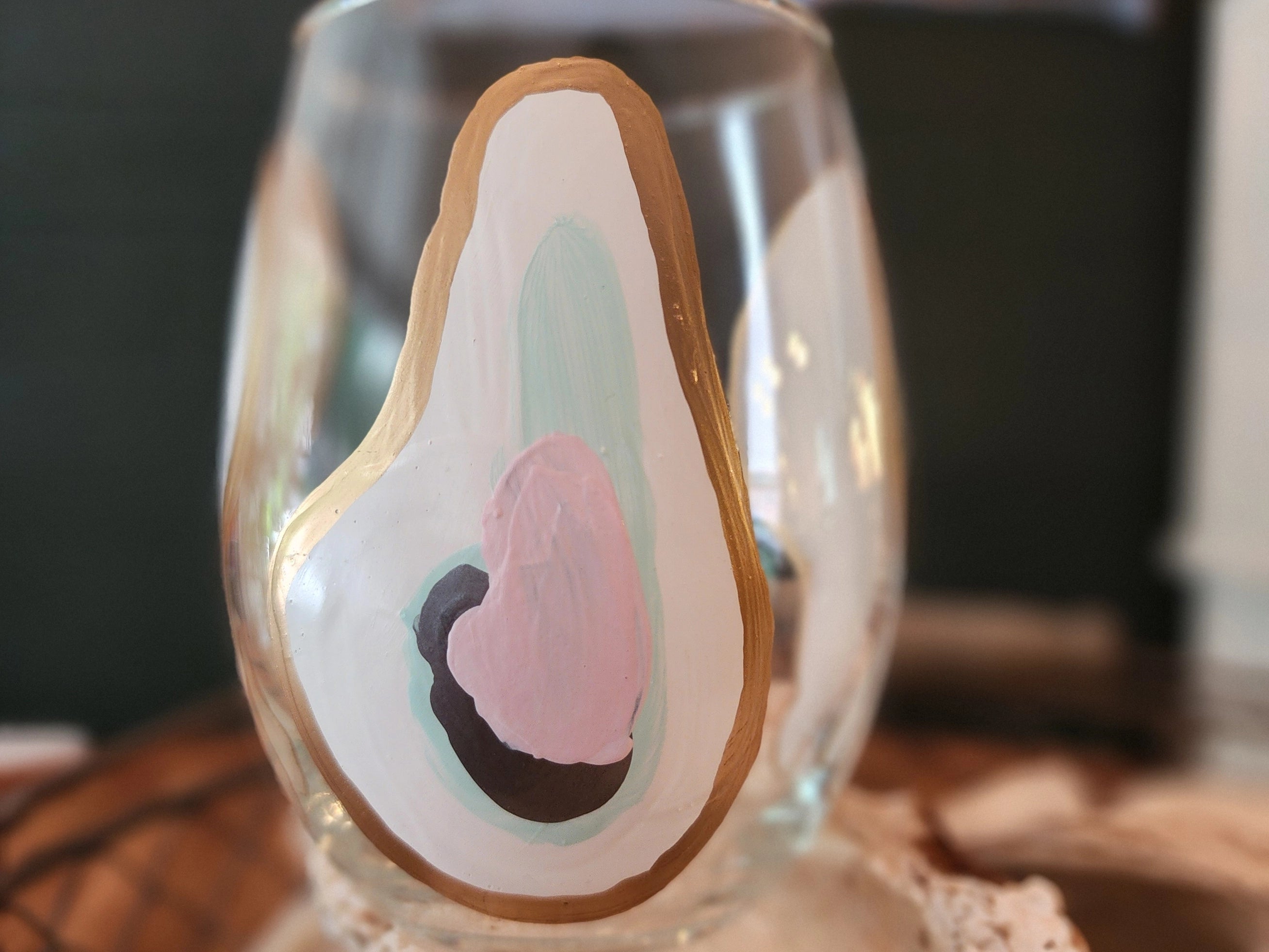 Hand Painted Oyster Glassware