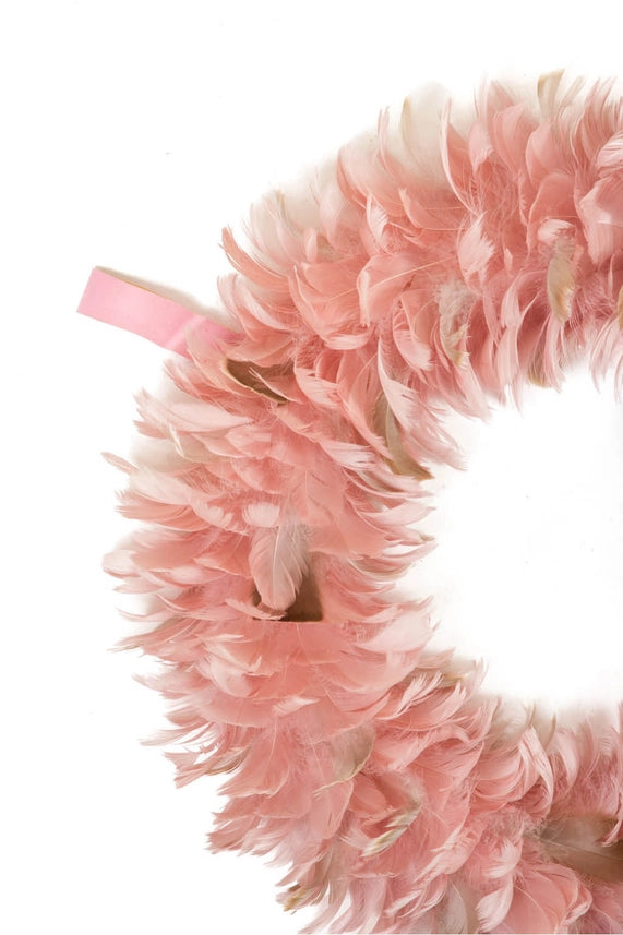 Pink Feathery Wreath