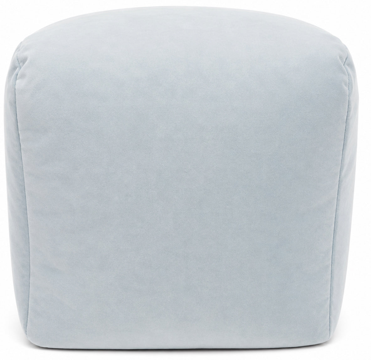 Soft Smokey Blue Structured Accent Pouf,  20"w x 20" D x 17"H