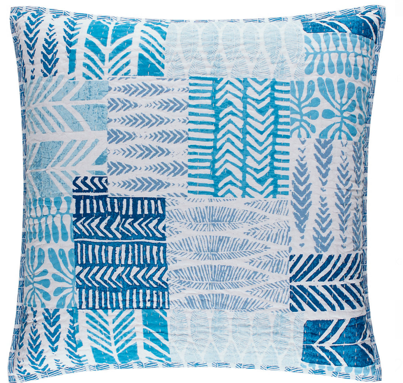 Block Print Patchwork Euro Sham