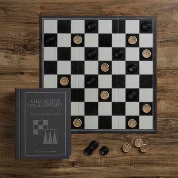 Checkers & Backgammon Bookshelf Board Game