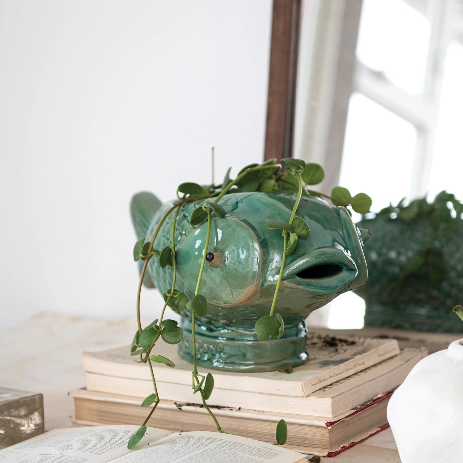 Stoneware Fish Planter