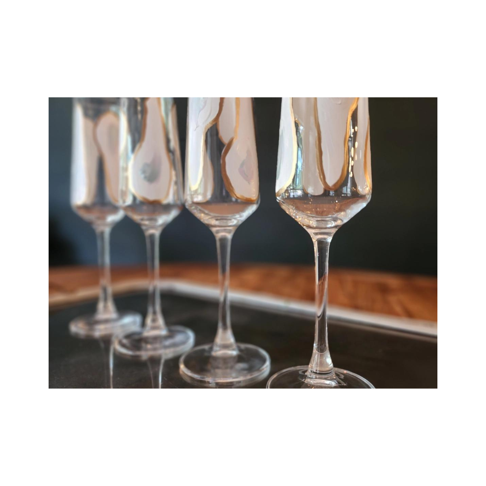 Oyster Confetti Champagne Glasses