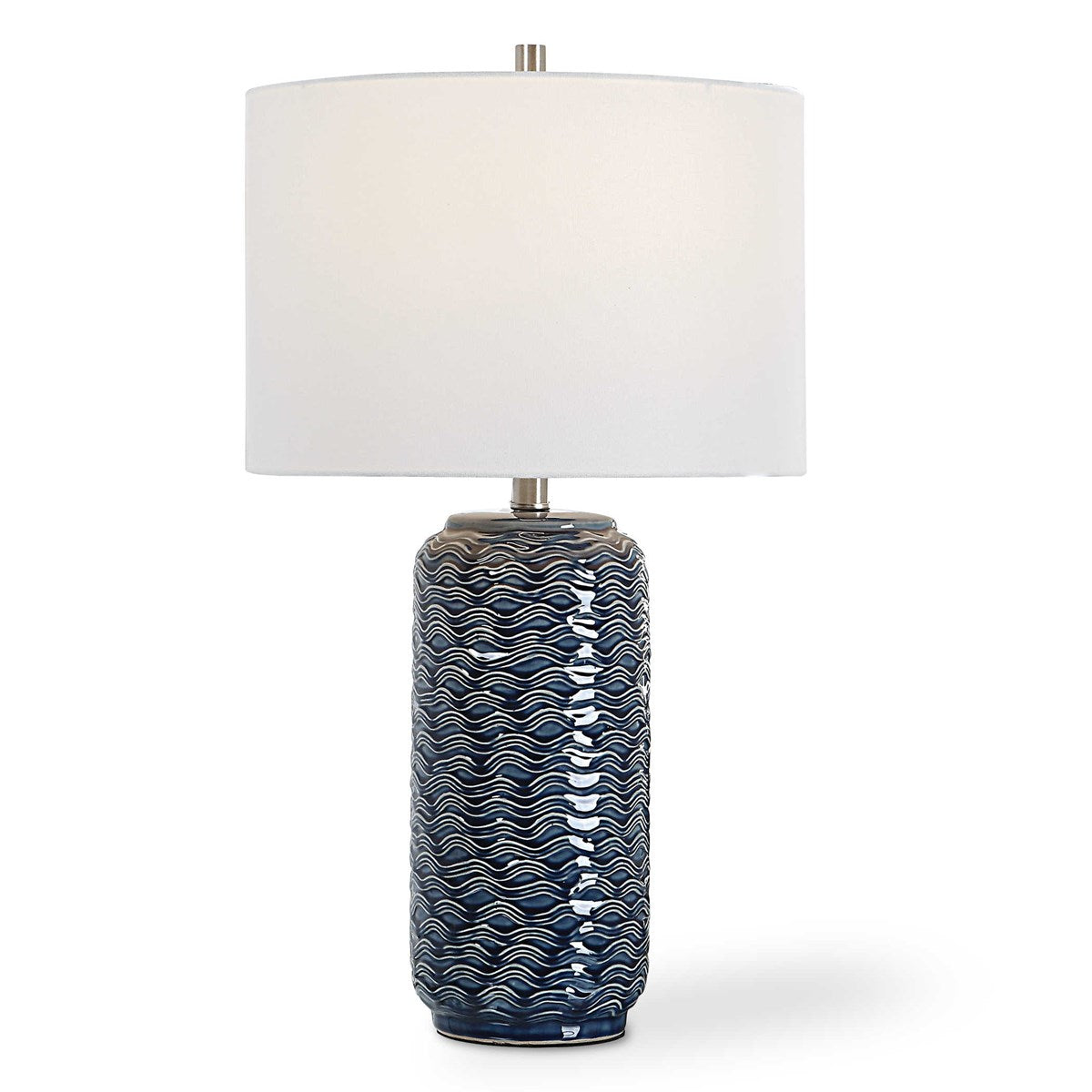 navy table lamp coastal wave beach home decor lighting 