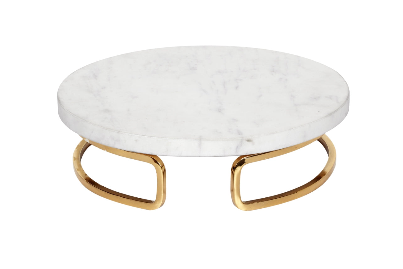 Marble & Gold Round Cake Stand