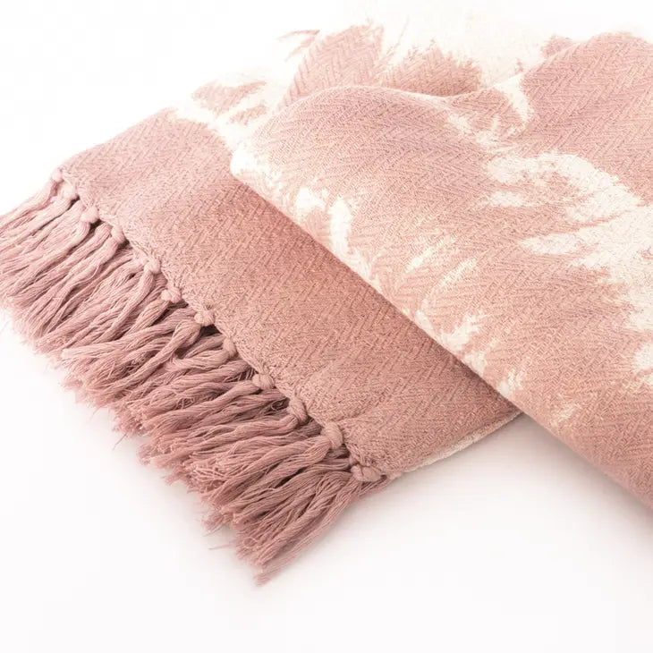 Pink Tie Dye Throw Blanket