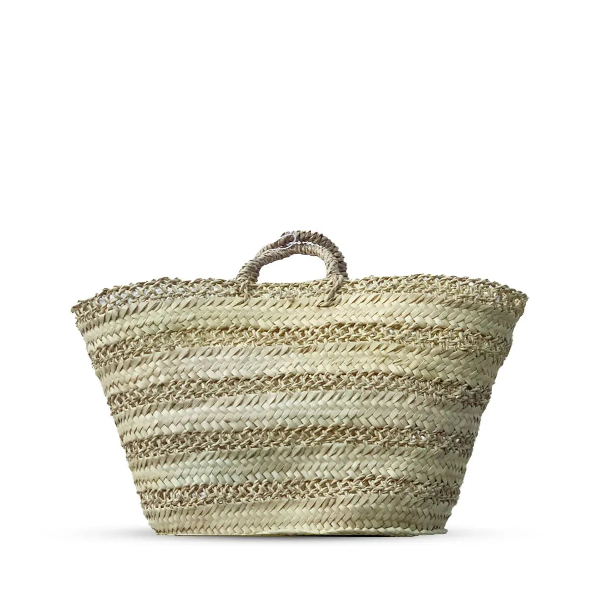 French Market Basket With Stripes