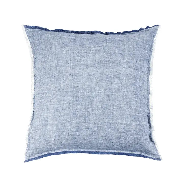 Chambray Blue Linen Pillows