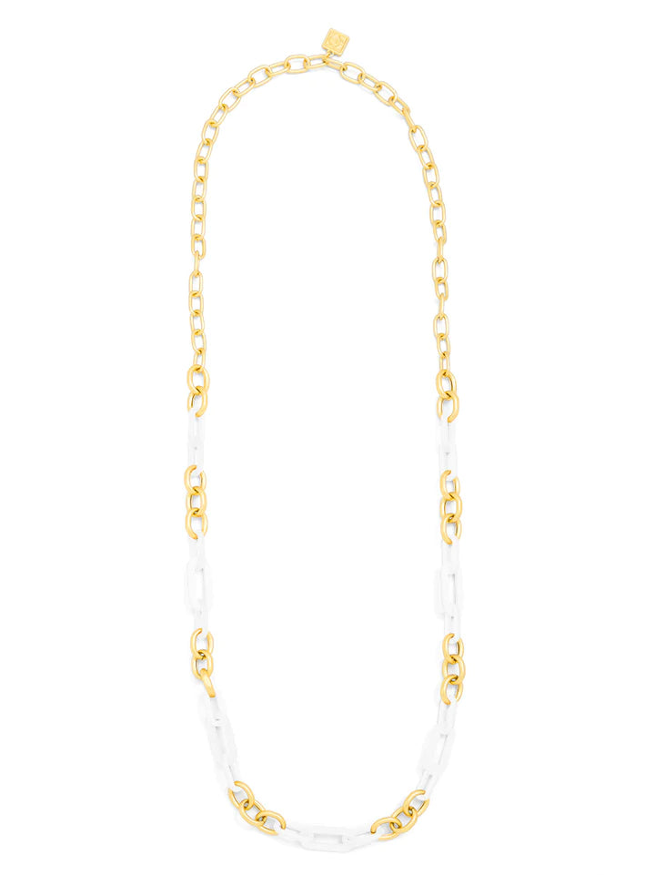 Resin and Gold Long Link Necklace