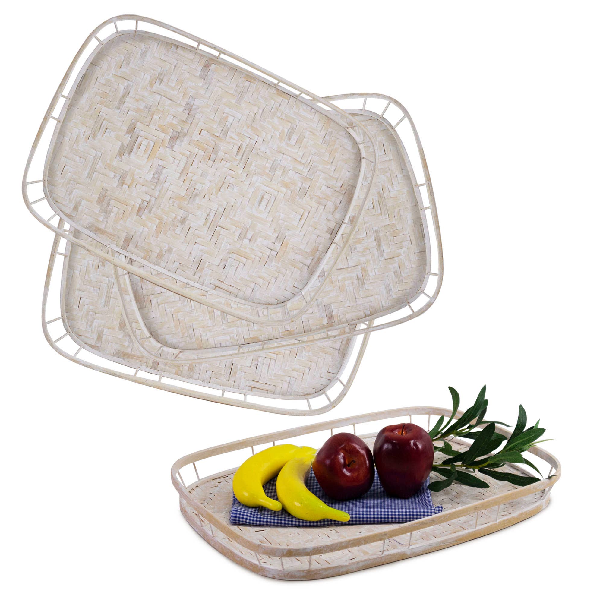 Bamboo Wicker Serving Tray